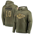 Kdoa KC.Chiefs #10 Isiah Pacheco Player Salute to Service Limited Olive Hoodies Stitched Jerseys