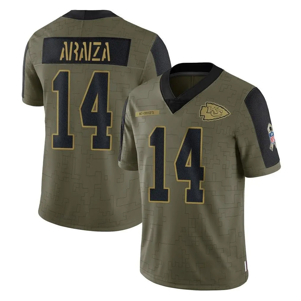 Kdoa KC.Chiefs #14 Matt Araiza Player Olive Salute To Service Limited Game Stitched Jerseys
