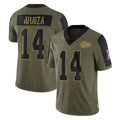 Kdoa KC.Chiefs #14 Matt Araiza Player Olive Salute To Service Limited Game Stitched Jerseys