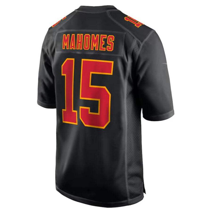 Kdoa KC.Chiefs #15 Patrick Mahomes Black Super Bowl LVIII Carbon Fashion Game Player Jersey American Stitched Jersey