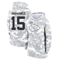 Kdoa KC.Chiefs #15 Patrick Mahomes Player Arctic Camo Salute to Service Hoodies Stitched Jerseys