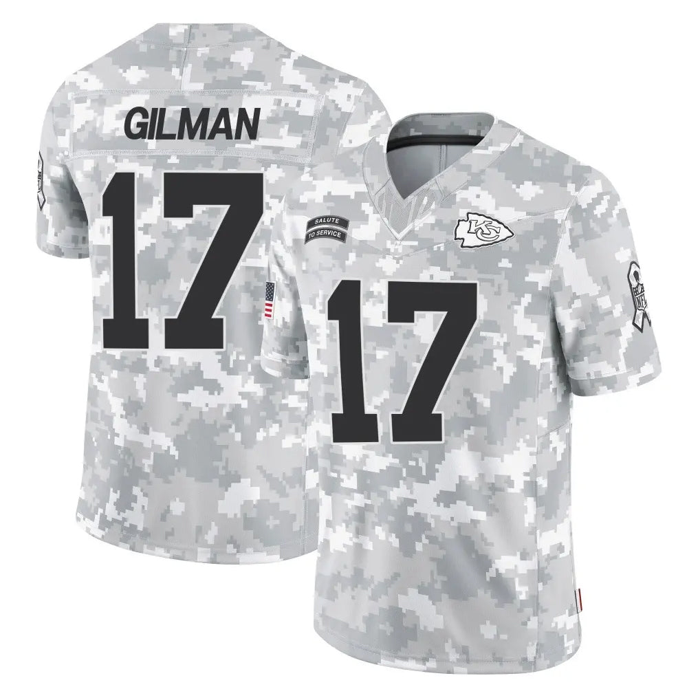 Kdoa KC.Chiefs #17 Alohi Gilman Player Arctic Camo Salute To Service Limited Game Stitched Jerseys