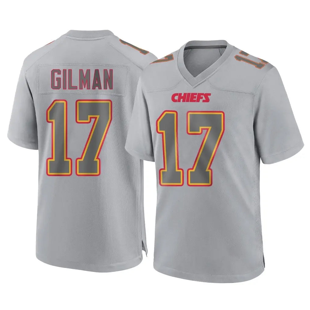 Kdoa KC.Chiefs #17 Alohi Gilman Player Gray Atmosphere Fashion Game Stitched Jerseys