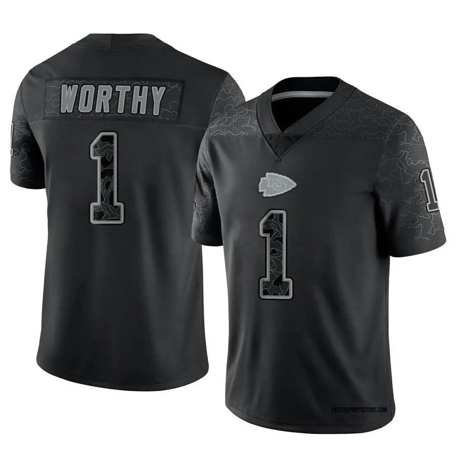 Kdoa KC.Chiefs #1 Xavier Worthy Player Black RFLCTV Limited Stitched Jerseys