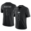 Kdoa KC.Chiefs #1 Xavier Worthy Player Black RFLCTV Limited Stitched Jerseys
