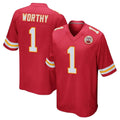Kdoa KC.Chiefs #1 Xavier Worthy Player Red Home Game Stitched Jerseys