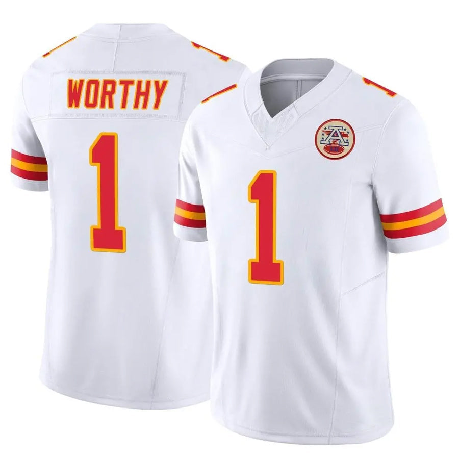Kdoa KC.Chiefs #1 Xavier Worthy Player White Vapor F.U.S.E. Limited Stitched Jerseys