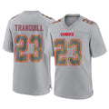 Kdoa KC.Chiefs #23 Drue Tranquill Player Gray Atmosphere Fashion Game Stitched Jerseys