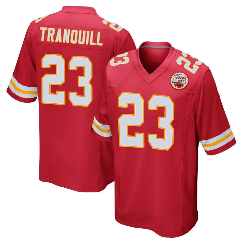 Kdoa KC.Chiefs #23 Drue Tranquill Player Red Home Game Stitched Jerseys