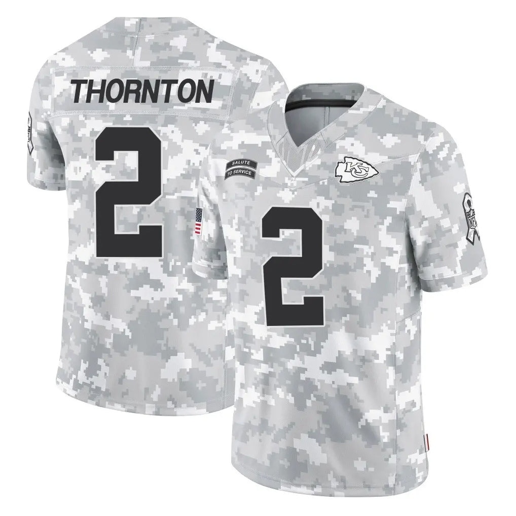 Kdoa KC.Chiefs #2 Tyquan Thornton Player Arctic Camo Salute To Service Limited Game Stitched Jerseys