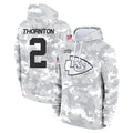 Kdoa KC.Chiefs #2 Tyquan Thornton Player Arctic Camo Salute to Service Hoodies Limited Game Stitched Jerseys
