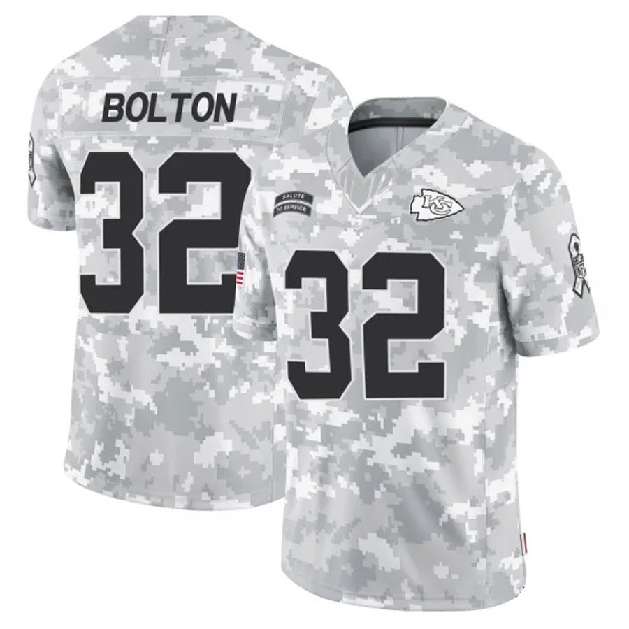 Kdoa KC.Chiefs #32 Nick Bolton Player Arctic Camo Salute to Service Limited Stitched Jerseys