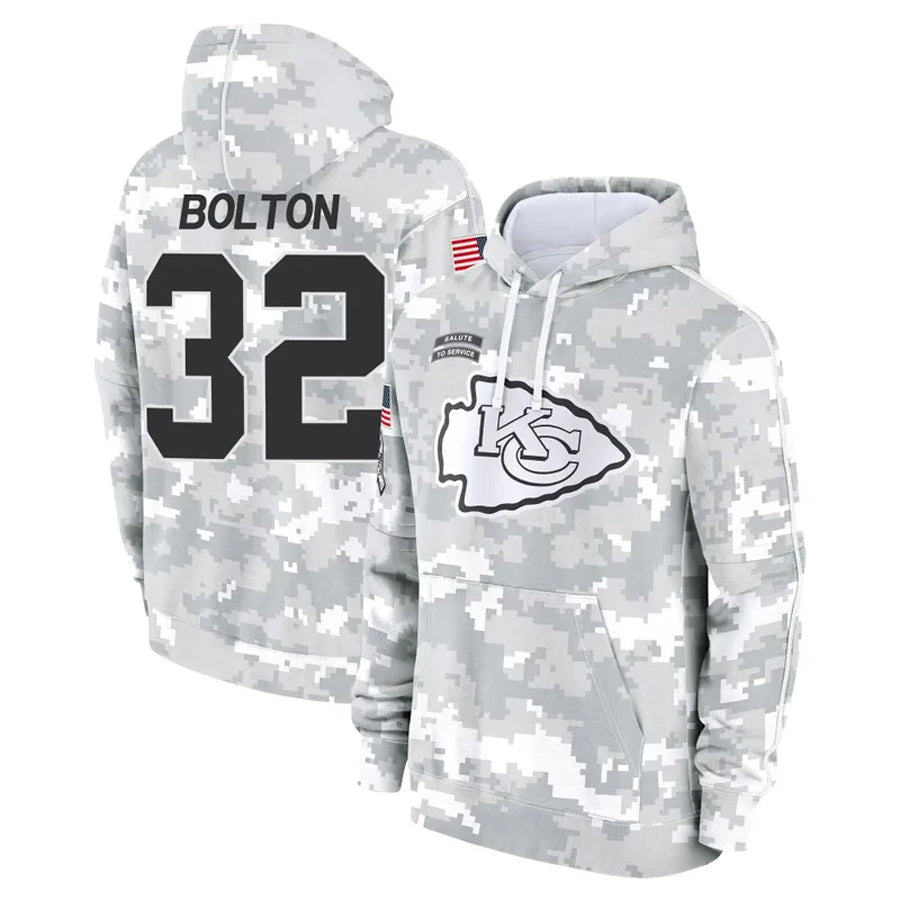 Kdoa KC.Chiefs #32 Nick Bolton Player Salute to Service Hoodies Stitched Jerseys