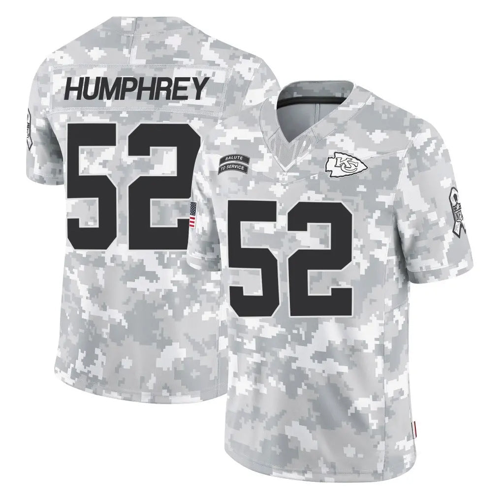 Kdoa KC.Chiefs #52 Creed Humphrey Player Arctic Camo Salute To Service Limited Game Stitched Jerseys