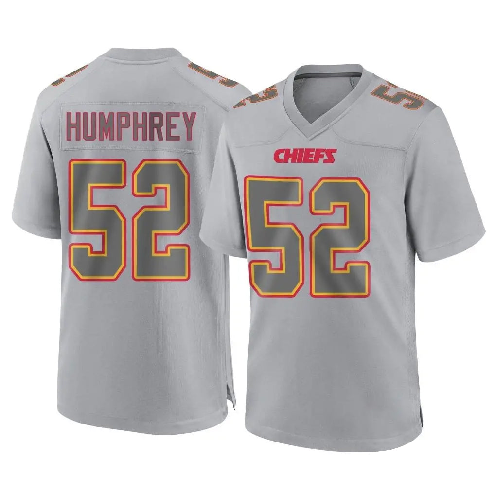 Kdoa KC.Chiefs #52 Creed Humphrey Player Gray Atmosphere Fashion Game Stitched Jerseys