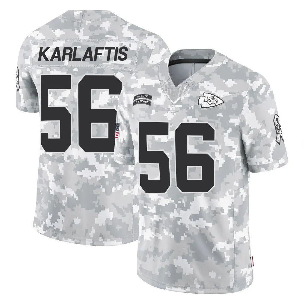 Kdoa KC.Chiefs #56 George Karlaftis Player Arctic Camo Salute To Service Limited Game Stitched Jerseys