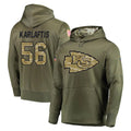 Kdoa KC.Chiefs #56 George Karlaftis Player Olive Salute to Service Pullover Hoodies Home Game Stitched Jerseys