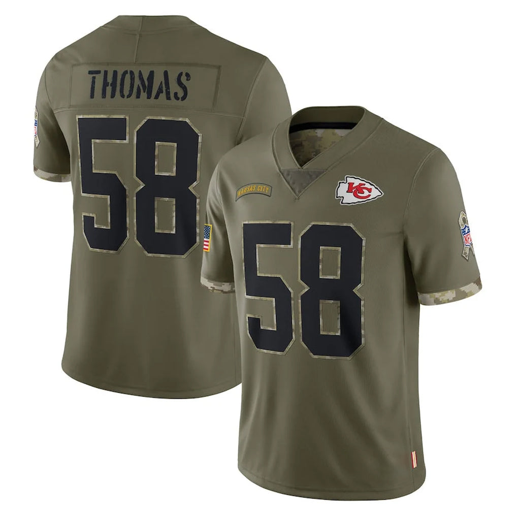 Kdoa KC.Chiefs #58 Derrick Thomas Player Olive Salute To Service Limited Stitched Jerseys