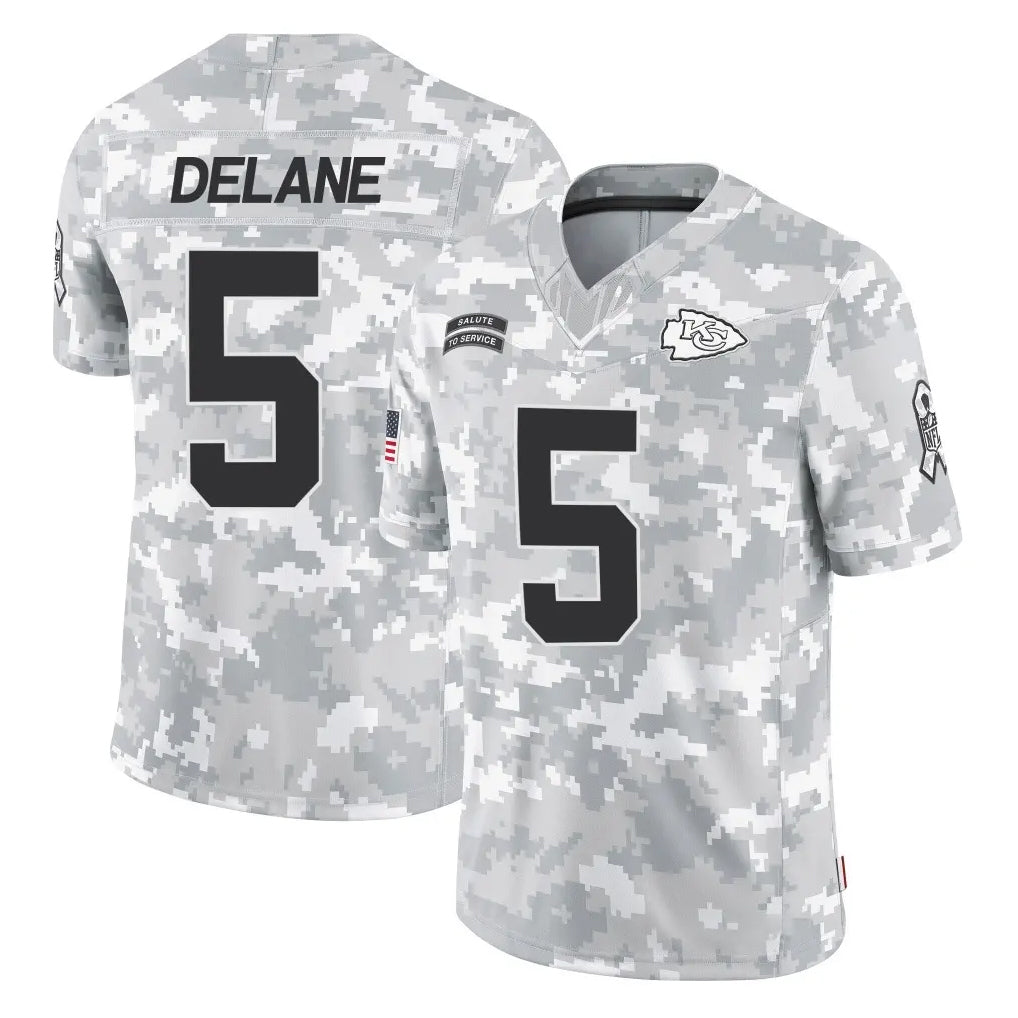 Kdoa KC.Chiefs #5 Mansoor Delane Player Arctic Camo Salute To Service Limited Game Stitched Jerseys
