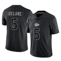 Kdoa KC.Chiefs #5 Mansoor Delane Player Black Limited Reflective Game Stitched Jerseys