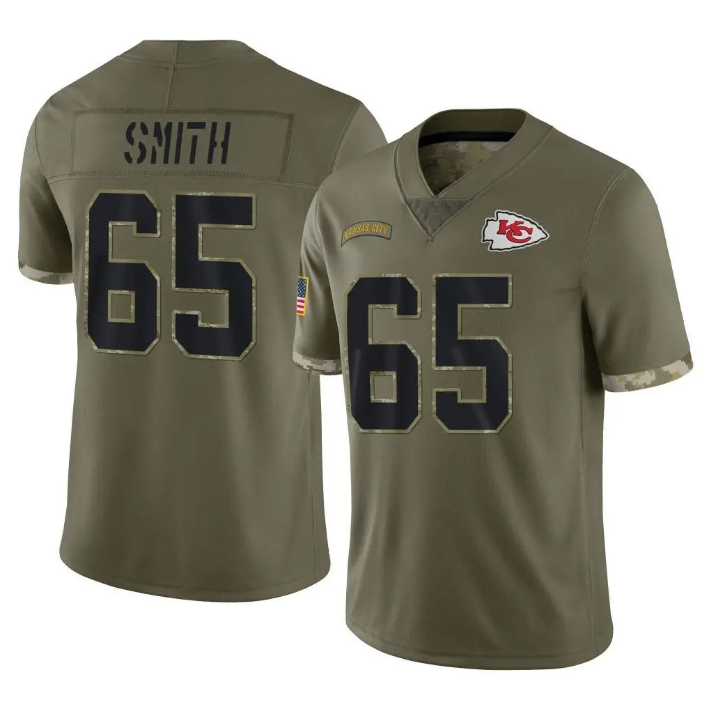 Kdoa KC.Chiefs #65 Trey Smith Player Olive Salute To Service Limited Stitched Jerseys