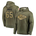 Kdoa KC.Chiefs #65 Trey Smith Player Olive Salute to Service Pullover Hoodies Home Game Stitched Jerseys