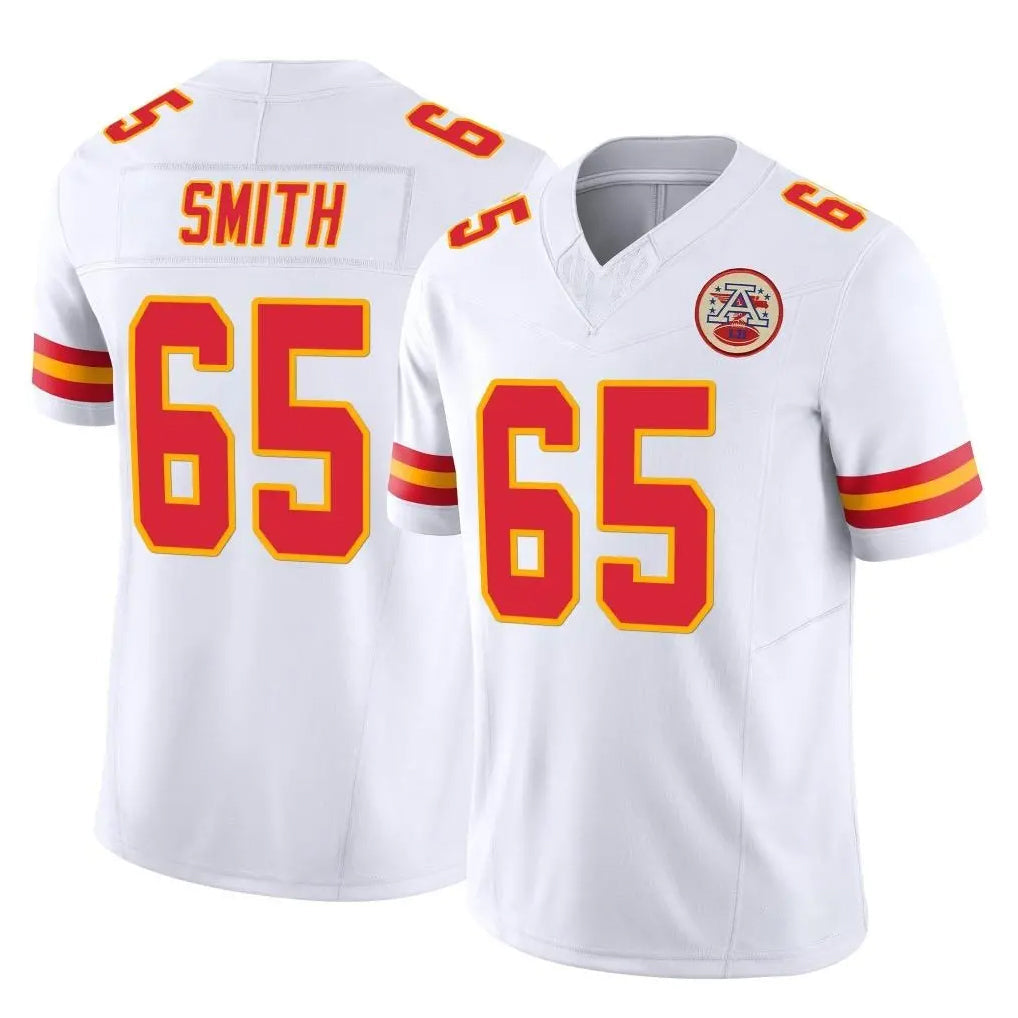 Kdoa KC.Chiefs #65 Trey Smith Player White Limited Vapor F.U.S.E. Home Game Stitched Jerseys