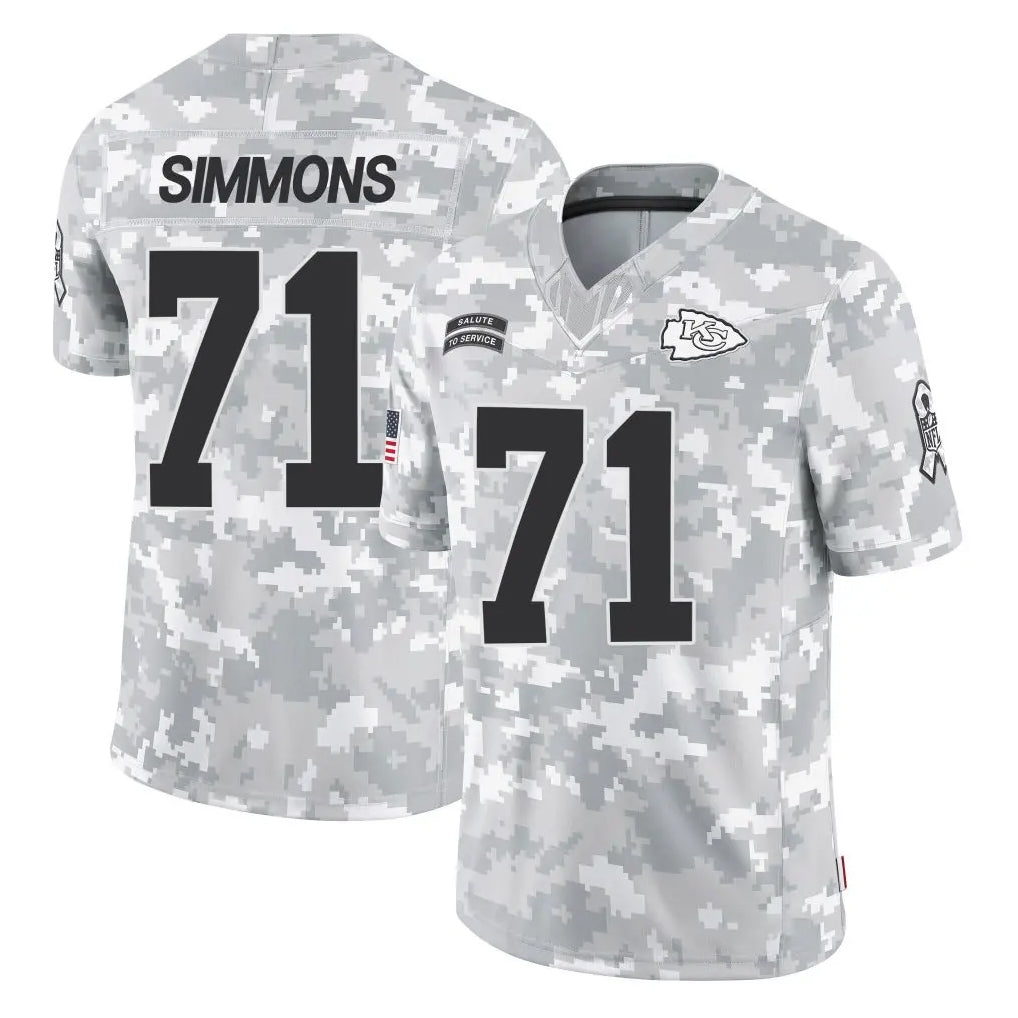 Kdoa KC.Chiefs #71 Josh Simmons Player Arctic Camo Salute To Service Limited Game Stitched Jerseys