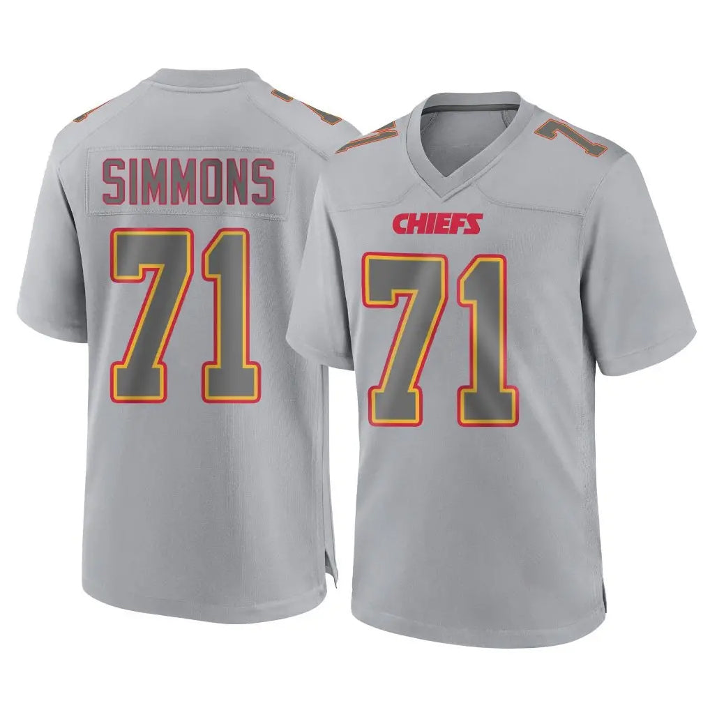 Kdoa KC.Chiefs #71 Josh Simmons Player Gray Atmosphere Fashion Game Stitched Jerseys