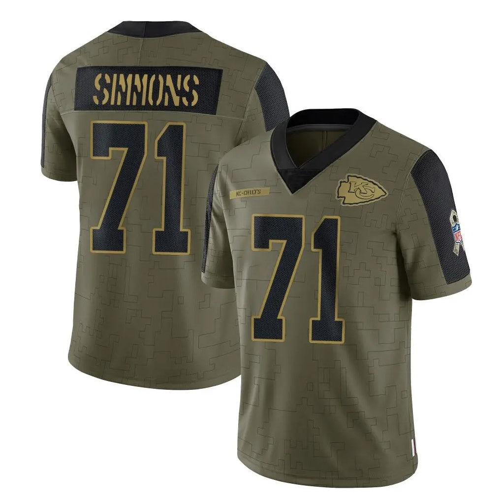 Kdoa KC.Chiefs #71 Josh Simmons Player Olive Salute To Service Limited Game Stitched Jerseys