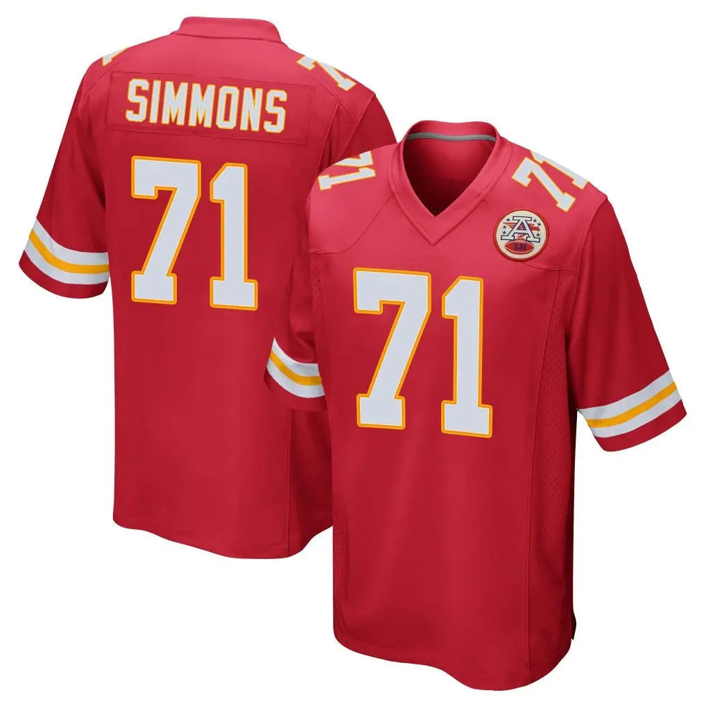 Kdoa KC.Chiefs #71 Josh Simmons Player Red Home Game Stitched Jerseys