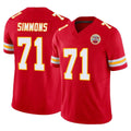 Kdoa KC.Chiefs #71 Josh Simmons Player Red Limited Vapor F.U.S.E. Home Game Stitched Jerseys