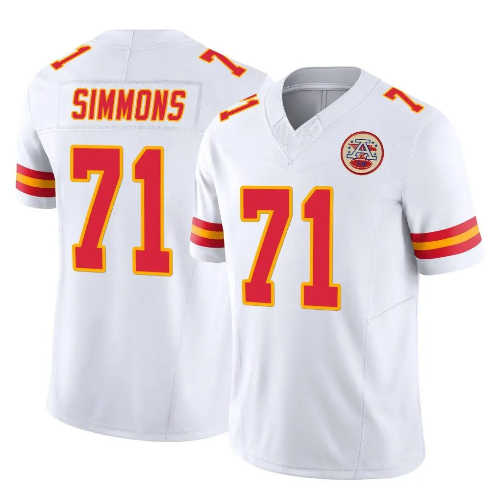 Kdoa KC.Chiefs #71 Josh Simmons Player White Limited Vapor F.U.S.E. Home Game Stitched Jerseys