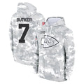 Kdoa KC.Chiefs #7 Harrison Butker Player Arctic Camo Salute to Service Hoodies Stitched Jerseys