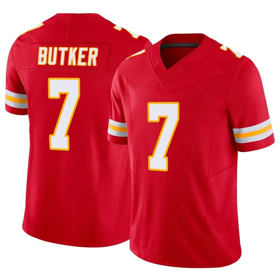 Kdoa KC.Chiefs #7 Harrison Butker Player Red Vapor F.U.S.E. Limited Stitched Jerseys