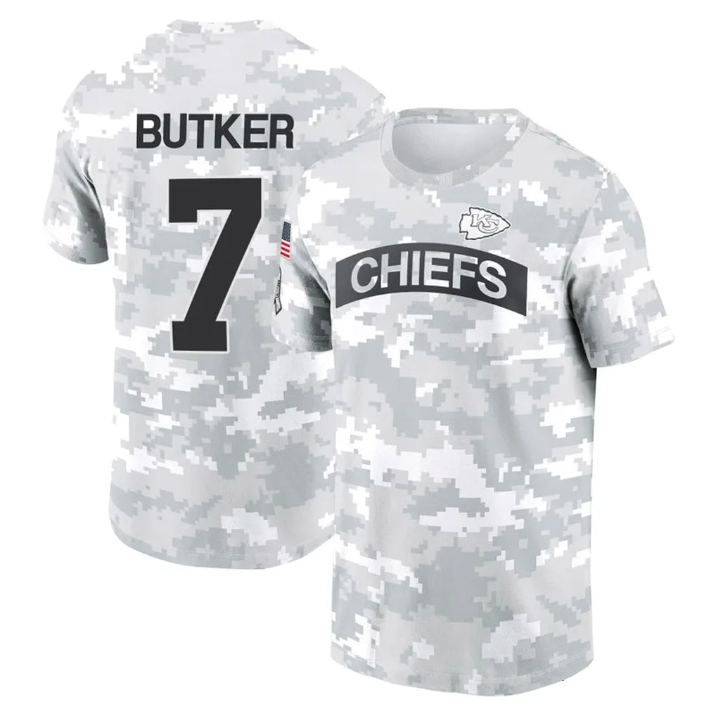 Kdoa KC.Chiefs #7 Harrison Butker Player Salute to Service Hoodies & T-Shirts Stitched Jerseys