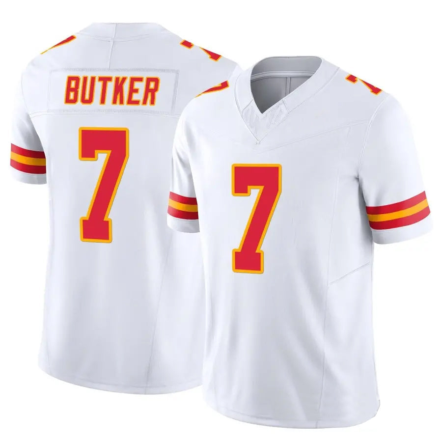 Kdoa KC.Chiefs #7 Harrison Butker Player White Vapor F.U.S.E. Limited Stitched Jerseys