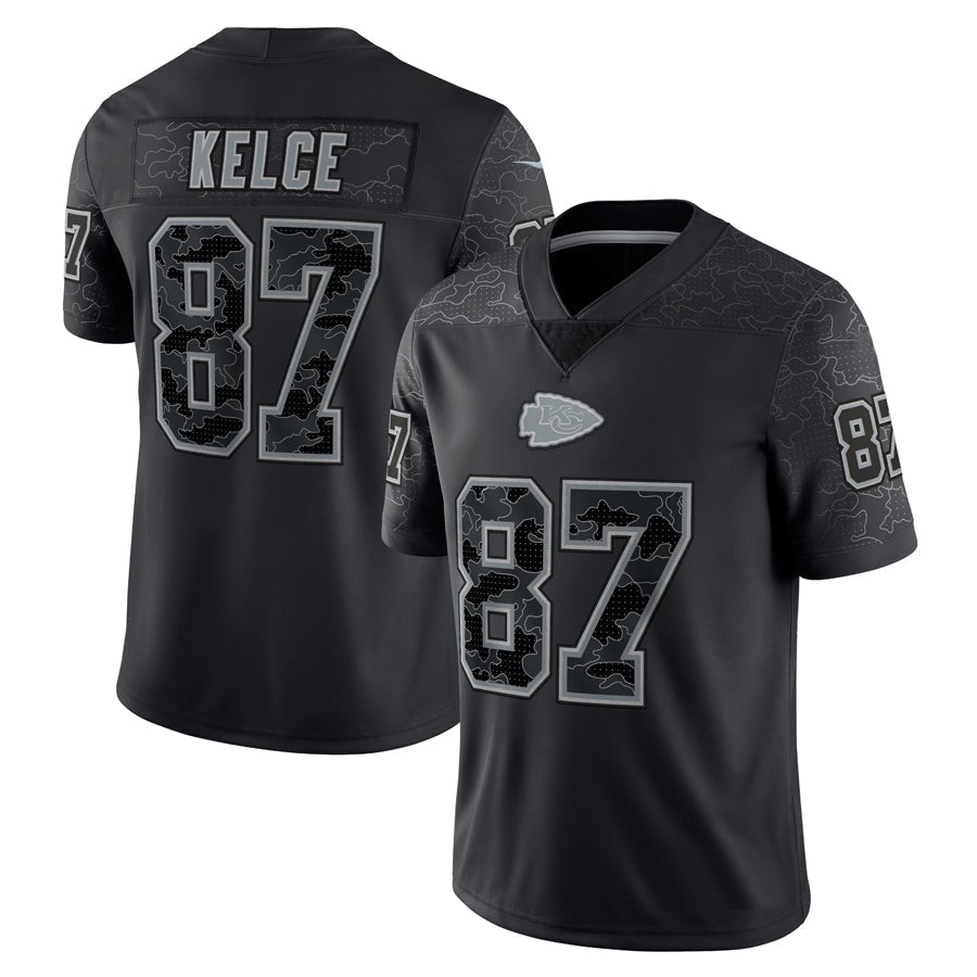 Kdoa KC.Chiefs #87 Travis Kelce Player Black RFLCTV Limited Stitched Jerseys