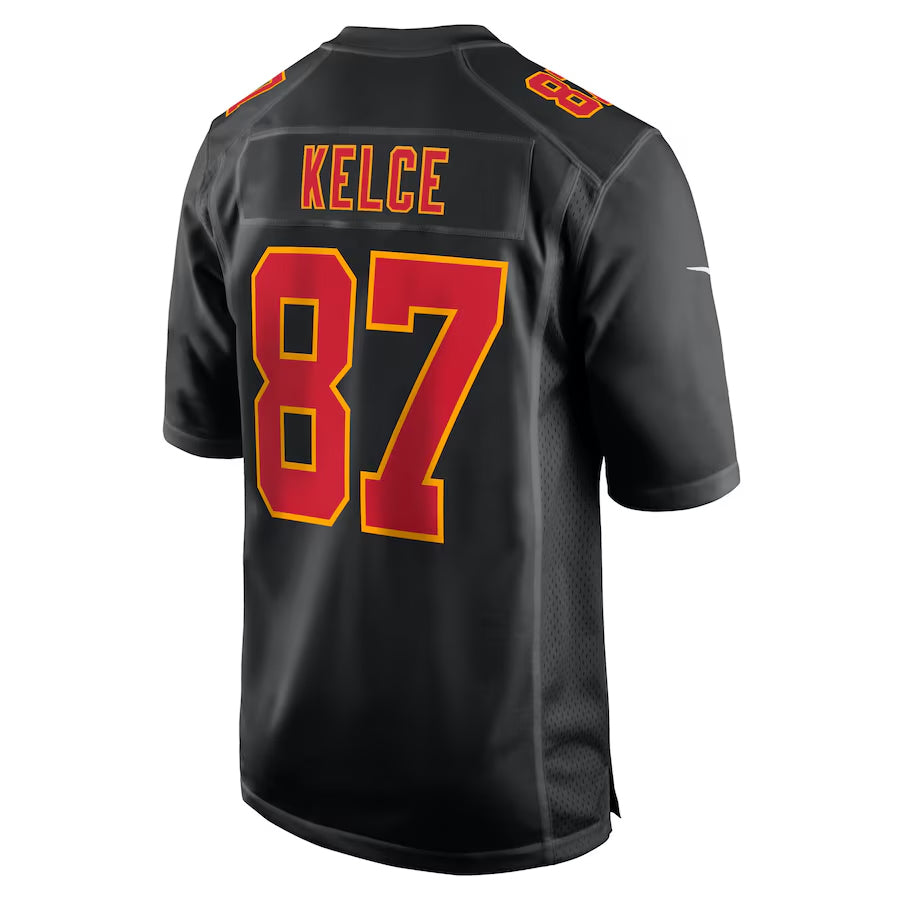 Kdoa KC.Chiefs #87 Travis Kelce Player Carbon Black Fashion Game Stitched Jerseys