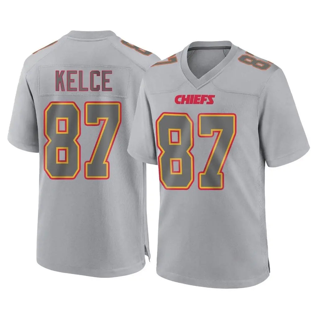 Kdoa KC.Chiefs #87 Travis Kelce Player Gray Atmosphere Fashion Game Stitched Jerseys