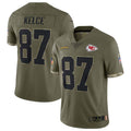 Kdoa KC.Chiefs #87 Travis Kelce Player Olive Salute To Service Stitched Jerseys