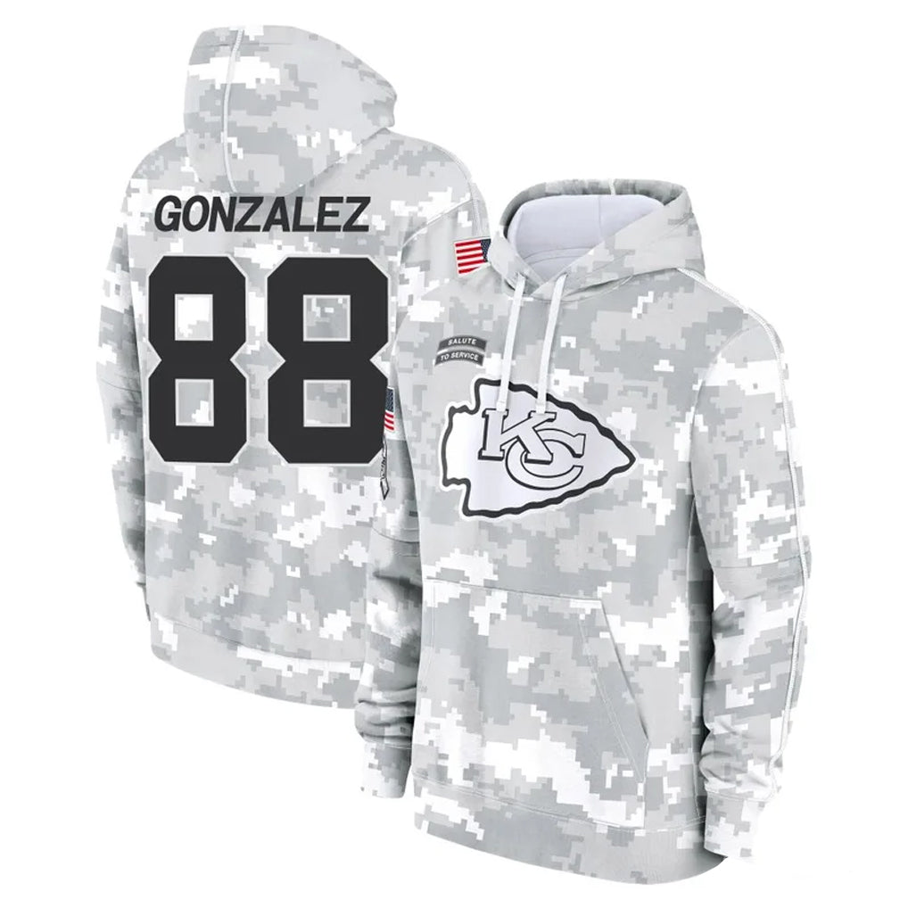 Kdoa KC.Chiefs #88 Tony Gonzalez Player Arctic Camo Salute to Service Hoodies Limited Game Stitched Jerseys