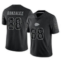 Kdoa KC.Chiefs #88 Tony Gonzalez Player Black Limited Reflective Game Stitched Jerseys