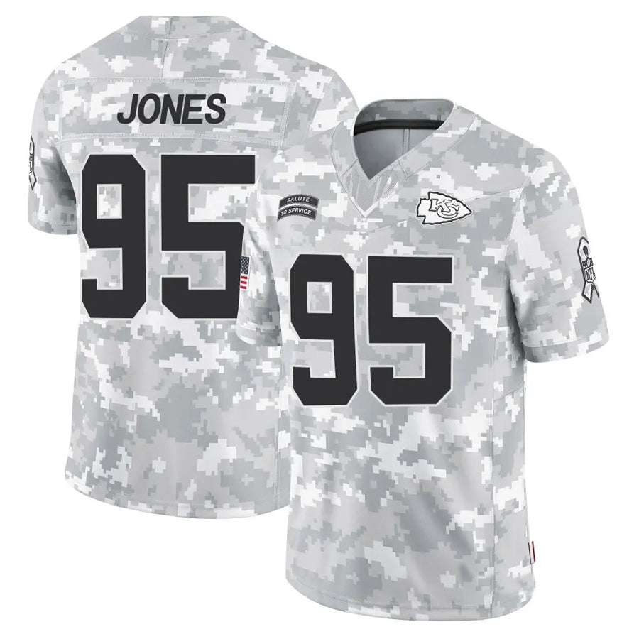 Kdoa KC.Chiefs #95 Chris Jones Player Arctic Camo Salute to Service Limited Stitched Jerseys