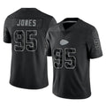 Kdoa KC.Chiefs #95 Chris Jones Player Black Limited Reflective Game Stitched Jerseys