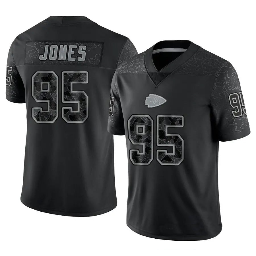 Kdoa KC.Chiefs #95 Chris Jones Player Black RFLCTV Limited Stitched Jerseys