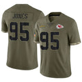 Kdoa KC.Chiefs #95 Chris Jones Player Olive Salute To Service Stitched Jerseys