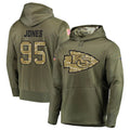 Kdoa KC.Chiefs #95 Chris Jones Player Salute to Service Limited Olive Hoodies Stitched Jerseys