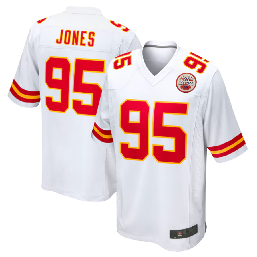 Kdoa KC.Chiefs #95 Chris Jones Player White Home Game Stitched Jersey