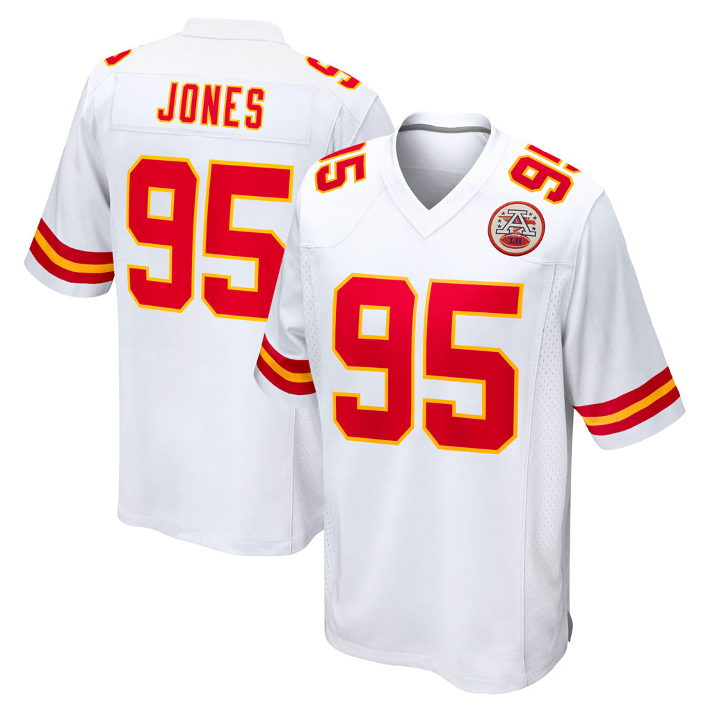 Kdoa KC.Chiefs #95 Chris Jones Player White Home Game Stitched Jerseys